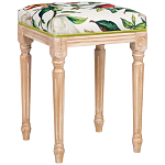 Банкетка из натурального бука золотистая с изображением птиц и цветов Blooming Bird варинант исполнения - 2 | Loft Concept в Костроме