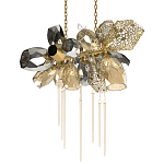 Люстра подвесная с 18-ю стеклянными плафонами с вертикальными подвесками Gilded Mirage  варинант исполнения - 7 | Loft Concept в Костроме