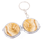 Зеркало брелок карманное двухстороннее из натурального камня Оникс Silver Stone Mirrors варинант исполнения - 5 | Loft Concept в Костроме