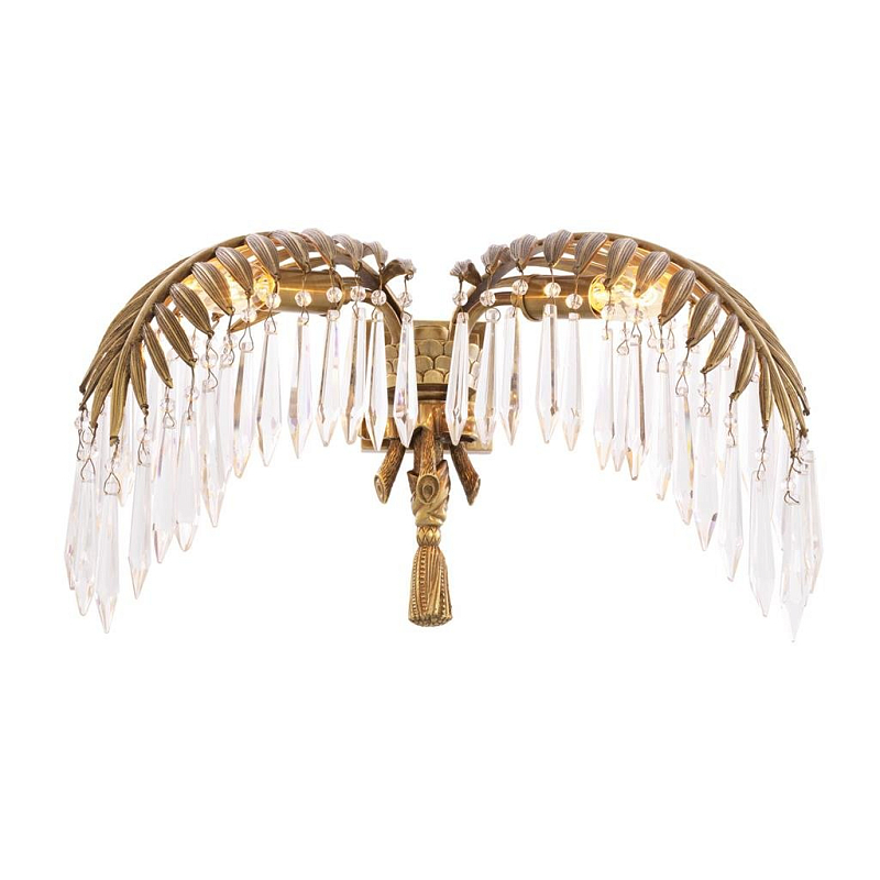 Бра Eichholtz Wall Lamp Hildebrandt Латунь Античная полированная Прозрачное Стекло в Костроме | Loft Concept 