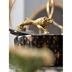 Шкатулка черного цвета с крышкой с фигуркой льва Eden Garden варинант исполнения - 7 | Loft Concept в Костроме