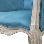 Кресло низкое в стиле прованс Louis French Armchair blue velour варинант исполнения - 4 | Loft Concept в Костроме