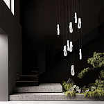 Подвесной светильник белого цвета с изогнутым плафоном Flow Loop варинант исполнения - 7 | Loft Concept в Костроме