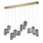 Подвесной светильник линейный с плафонами волнистой формы из фактурного стекла Big Wave варинант исполнения - 1 | Loft Concept в Костроме