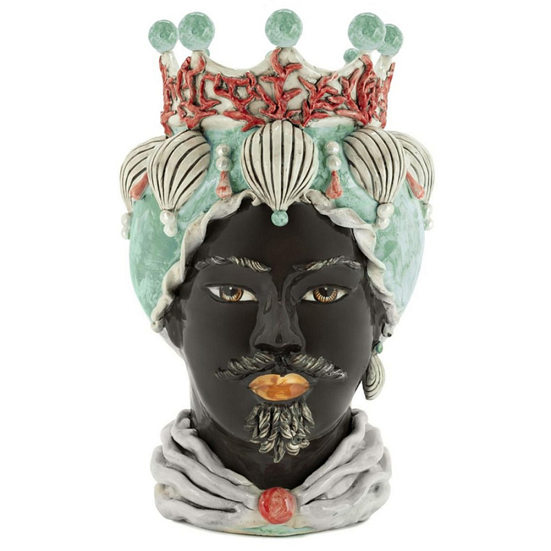 Ваза Vase Moro Man Coral Green Red Черный Зеленый Красный Ваза Vase Moro Man Coral Green Red Черный Зеленый Красный в Костроме | Loft Concept