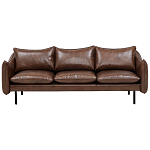 Трехместный кожаный диван на ножках темно-коричневый Tailler Sofa Brown варинант исполнения - 1 | Loft Concept в Костроме