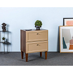 Тумба прикроватная бежевая из массива бука с 2-мя ящиками Wenge Light варинант исполнения - 5 | Loft Concept в Костроме