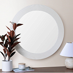 Зеркало в круглой фактурной раме Mirror Modern Texture белое варинант исполнения - 5 | Loft Concept в Костроме