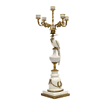 Подсвечник белый Попугай из фарфора с бронзовыми элементами Eden Garden варинант исполнения - 1 | Loft Concept в Костроме