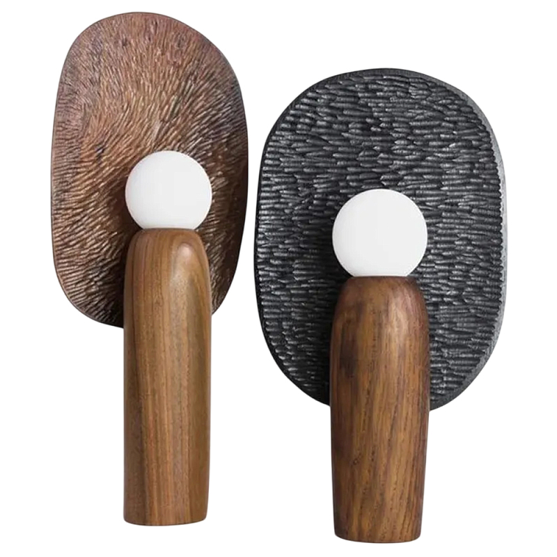 Настольная лампа из дерева Decorative Wooden Lamp Черный Коричневый Настольная лампа из дерева Decorative Wooden Lamp Черный Коричневый в Костроме | Loft Concept
