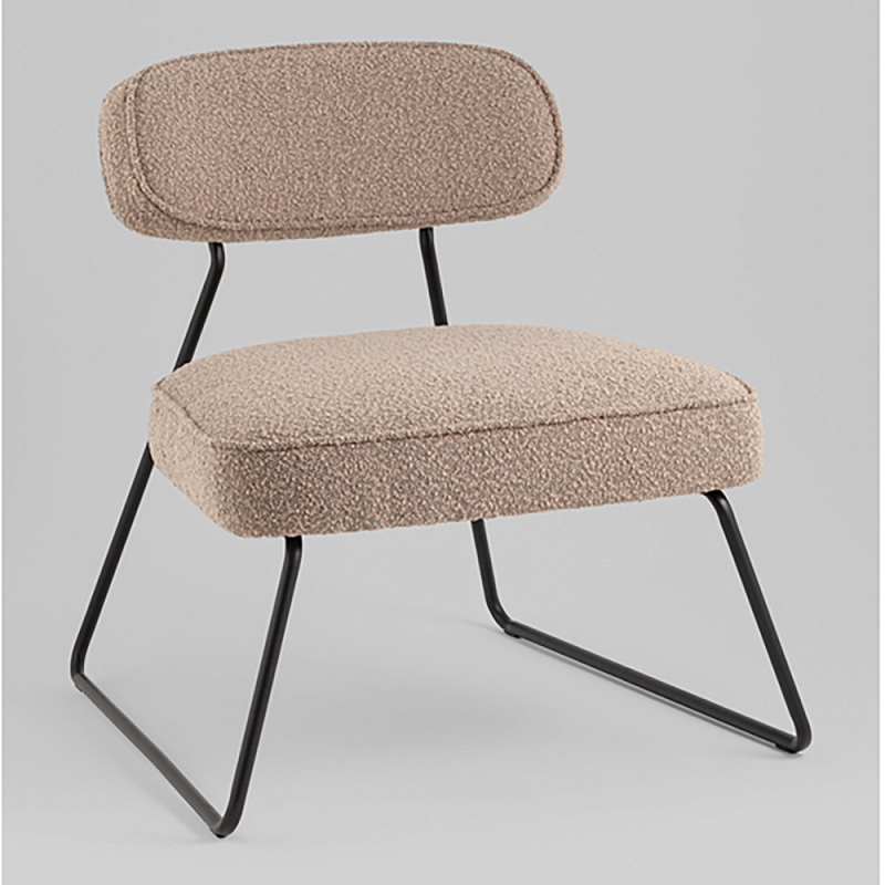 Кресло лаунж Kate букле капучино Капучино  Черный в Костроме | Loft Concept 