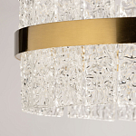 Люстра круглая золотого цвета с прозрачными рельефными стеклянными вставками Textured Glass Chandelier варинант исполнения - 10 | Loft Concept в Костроме