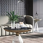 Дизайнерский журнальный стол на прозрачном основании Nofon варинант исполнения - 1 | Loft Concept в Костроме