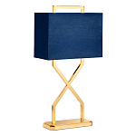 Настольная лампа с основанием из полированного золота и прямоугольным абажуром глубокого синего цвета Elstead Lighting варинант исполнения - 1 | Loft Concept в Костроме