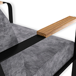 Кресло серый велюр с жесткими подлокотниками на полозьях Ashton варинант исполнения - 6 | Loft Concept в Костроме