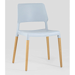 Пластиковый стул на ножках из массива бука Ferret Grey-Blue варинант исполнения - 1 | Loft Concept в Костроме