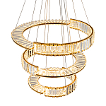 Светодиодная трехъярусная кольцевая люстра из хрусталя и стали с пультом для регулировки света Maude Crystal Light варинант исполнения - 3 | Loft Concept в Костроме