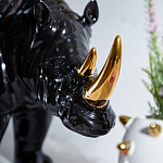 Статуэтка черный носорог с золотыми рогами Golden Horned Black Rhino варинант исполнения - 6 | Loft Concept в Костроме