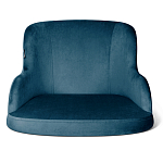 Стул с мягкой синей обивкой из велюра и подъемно-поворотным механизмом на белых колесиках Harper Blue and White варинант исполнения - 2 | Loft Concept в Костроме