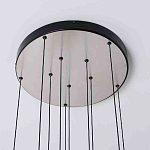 Люстра каскадная с 5-ю круглыми стеклянными плафонами дымчатого цвета и черными деталями Orbit Serenade варинант исполнения - 3 | Loft Concept в Костроме