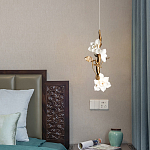 Люстра с белыми цветами на ветвистом каркасе Lure by PELLE варинант исполнения - 2 | Loft Concept в Костроме