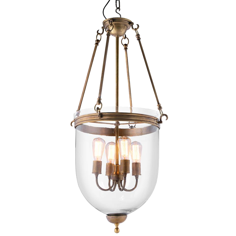 Люстра Lantern Cameron Brass M Латунь Прозрачное Стекло Люстра Lantern Cameron Brass M Латунь Прозрачное Стекло в Костроме | Loft Concept