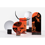 Настольное дизайнерское зеркало Poltronova Vanitas Rosso Franci Mirror and Photo Holder варинант исполнения - 5 | Loft Concept в Костроме