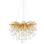 Люстра подвесная с прозрачными стеклянными подвесками в форме капель Диаметр 60 см Droplet Chandelier варинант исполнения - 1 | Loft Concept в Костроме