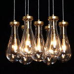 Люстра с 7-ю прозрачными плафонами из стекла в форме капли Lucid Rain  варинант исполнения - 5 | Loft Concept в Костроме