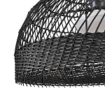 Подвесной светильник с округлым абажуром из черного ротанга Wicker Furniture варинант исполнения - 5 | Loft Concept в Костроме