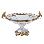 Чаша из прозрачного стекла с бронзовым ободком и фигурками бабочек Eden Garden варинант исполнения - 1 | Loft Concept в Костроме