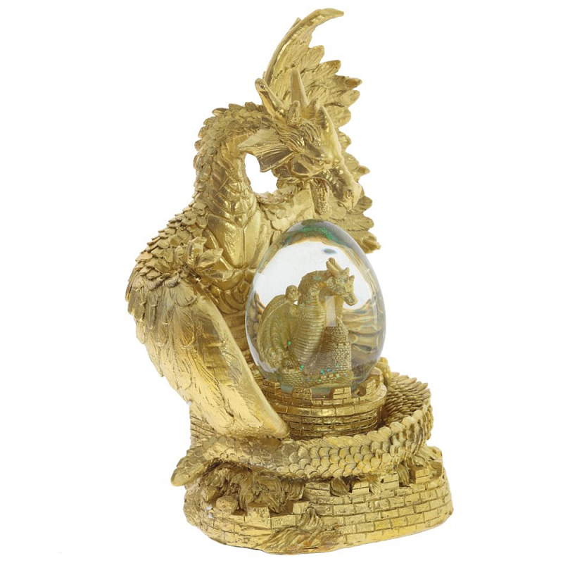 Декоративная статуэтка Дракон Dragon Guarding a Glass Egg Gold Золотой Прозрачное Стекло Декоративная статуэтка Дракон Dragon Guarding a Glass Egg Gold Золотой Прозрачное Стекло в Костроме | Loft Concept