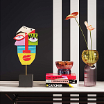 Арт-объект Разноцветное Лицо в абстрактном стиле на подставке Multicolored Abstract Face варинант исполнения - 4 | Loft Concept в Костроме