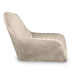 Барный стул со спинкой и подлокотниками на 4-х коричневых деревянных ножках Бежевый Велюр Ava Charm варинант исполнения - 2 | Loft Concept в Костроме