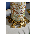 Ваза высокая из фарфора на бронзовом основании Turquoise Blooming Garden варинант исполнения - 5 | Loft Concept в Костроме