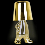 Настольная лампа фигурная золотого цвета с гладким абажуром Высота 19 см Sophia варинант исполнения - 3 | Loft Concept в Костроме