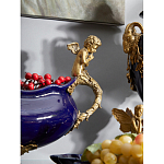 Чаша темно-синяя фарфоровая с бронзовыми ручками в виде ангелов Eden Garden варинант исполнения - 4 | Loft Concept в Костроме