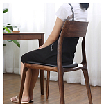 Стул деревянный с мягким сиденьем из черной натуральной кожи Moon Walnut Furniture варинант исполнения - 3 | Loft Concept в Костроме