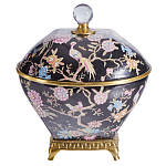 Шкатулка черного цвета с цветочной росписью Eden Garden варинант исполнения - 1 | Loft Concept в Костроме