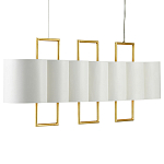 Люстра прямоугольная с белыми цилиндрическими абажурами White Ribbon варинант исполнения - 5 | Loft Concept в Костроме