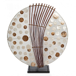 Настольная лампа из перламутра и дерева на подставке Indonesian Round Shell варинант исполнения - 2 | Loft Concept в Костроме