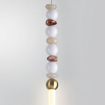 Подвесной светильник вытянутый с бусинами из белого и коричневого цвета PEARLS Suspension варинант исполнения - 4 | Loft Concept в Костроме