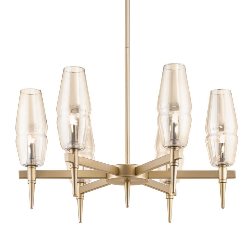 Люстра Polani Chandelier 6 Золотой Янтарь (Amber) Люстра Polani Chandelier 6 Золотой Янтарь (Amber) в Костроме | Loft Concept