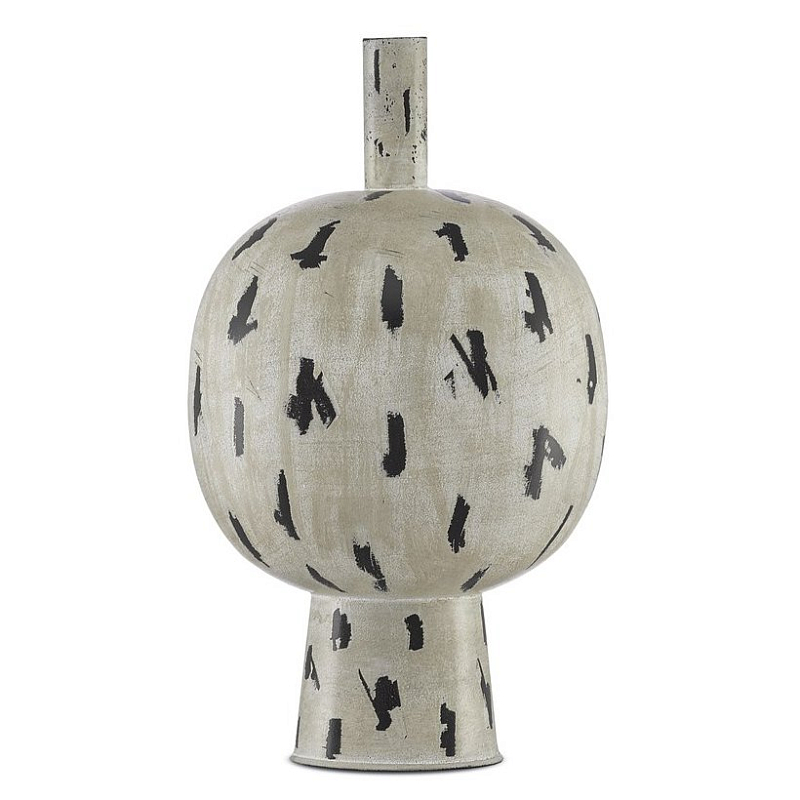 Ваза Declan Medium Vase Бежево-серый Черный Ваза Declan Medium Vase Бежево-серый Черный в Костроме | Loft Concept