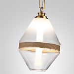 Подвесной светильник с прямоугольными и овальными элементами и акцентом из натурального камня Tectona  варинант исполнения - 5 | Loft Concept в Костроме