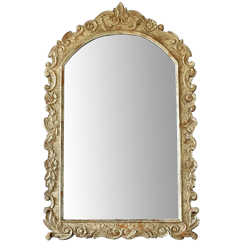 Настенное зеркало Jorge Classic Ornament Mirror Древесина Бежевый Настенное зеркало Jorge Classic Ornament Mirror Древесина Бежевый в Костроме | Loft Concept