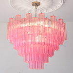 Элитная Люстра Textured Glass Pink Chandelier Ярко Розовое стекло варинант исполнения - 1 | Loft Concept в Костроме
