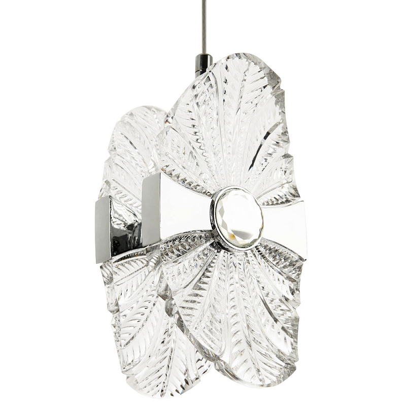 Подвесной светильник из хрусталя Fleuretta Crystal Chrome Hanging Lamp Прозрачное Стекло Хром Подвесной светильник из хрусталя Fleuretta Crystal Chrome Hanging Lamp Прозрачное Стекло Хром в Костроме | Loft Concept