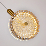 Подвесной светильник с плафоном из рельефного стекла Peony Glass Bronze  варинант исполнения - 3 | Loft Concept в Костроме