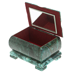 Шкатулка прямоугольная с зеркалом из натурального камня змеевик Stone Casket варинант исполнения - 3 | Loft Concept в Костроме